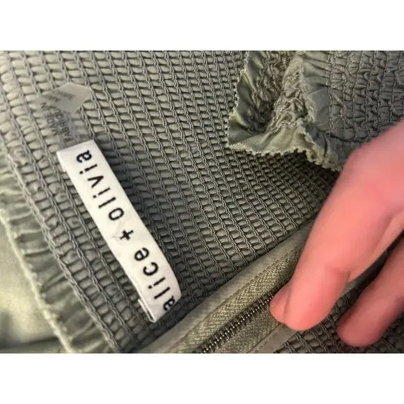 Alice‎ + Olivia Barrett Smock Bodice Stretch Cotton Party Dress Size 8 - Picture 5 of 5